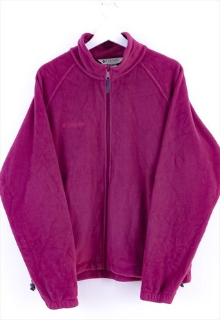 VINTAGE COLUMBIA ZIP UP FLEECE PURPLE WITH LOGO PRINT