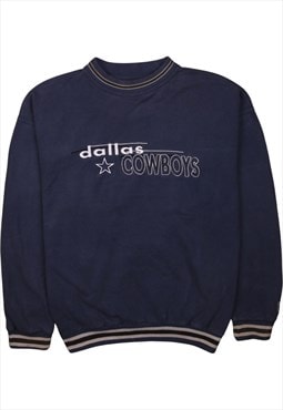 Vintage 90's NFL Sweatshirt Dallas Cowboys Striped Cuff Navy