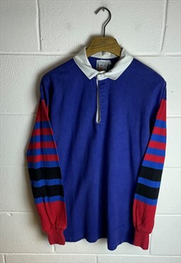 Vintage 90s Colourblock Striped Rugby Shirt 
