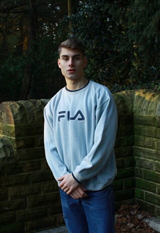 VINTAGE BABY BLUE FILA SWEATSHIRT