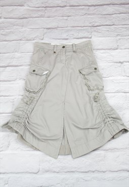Back To School y2k Preppy Beige Long Skirt Marithe Francois 