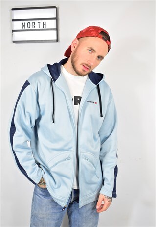 TRUE VINTAGE 90S REEBOK BABY BLUE HOODED JACKET