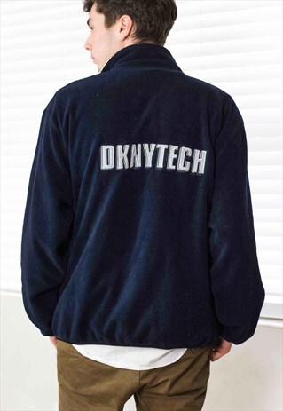VINTAGE DKNY FLEECE JACKET LOGO 90S XL 26.6