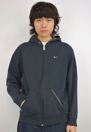 VINTAGE 90S NIKE BLACK ZIP-UP HOODIE
