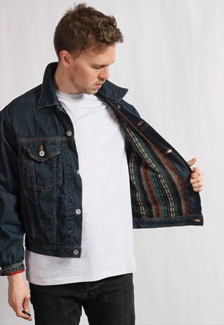 VINTAGE DENIM BLANKET LINED JACKET