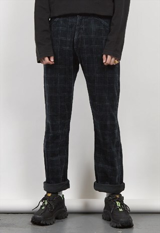 VINTAGE 80'S ENERGIE CHECK CORDUROY JEANS