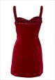 RIO DRESS RED VELVET BODICE MINI DRESS