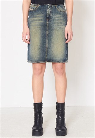 VINTAGE BLUE DIESEL DENIM MINI SKIRT