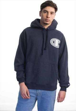 VINTAGE CHAMPION LOGO HOODIE SWEATSHIRT 90S X 32.8