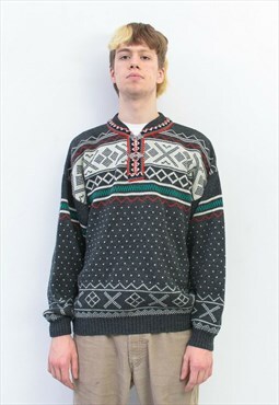 Norwegian Vintage L Men's Jumper Pullover Sweater Wool Nordi