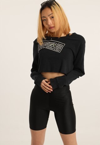 VINTAGE PUMA PRINTED CROPPED SWEATSHIRT
