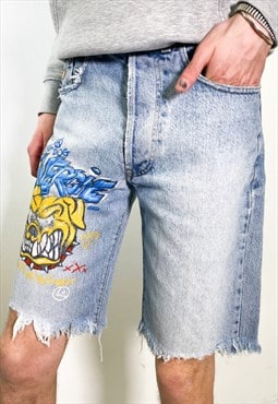 Vintage 90s bulldog denim shorts 