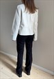 VINTAGE WHITE RACER STYLE LEATHER JACKET
