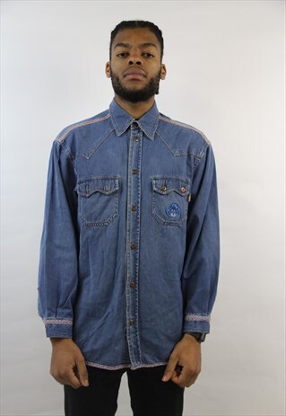 VINTAGE 90'S PRINT DENIM SHIRT