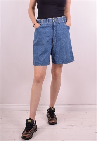 LEE WOMENS VINTAGE DENIM SHORTS W30 BLUE 90S