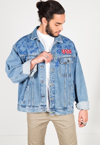 VINTAGE 80'S LEVI'S PATCHED DENIM JACKET / S0091