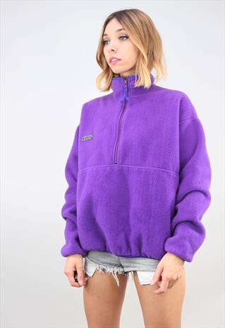 VINTAGE OVERSIZED 1/4 ZIP PURPLE COLUMBIA FESTIVAL FLEECE