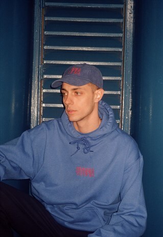 ROYAL BLUE CAP WITH 'UTOPIA' EMBROIDERED DESIGN