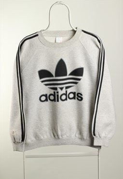Vintage Adidas Crewneck Originals Logo Sweatshirt Grey L