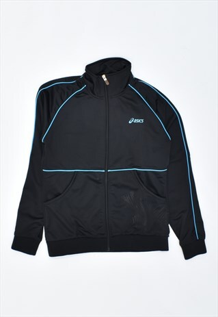 VINTAGE 90'S ASICS TRACKSUIT TOP JACKET BLACK