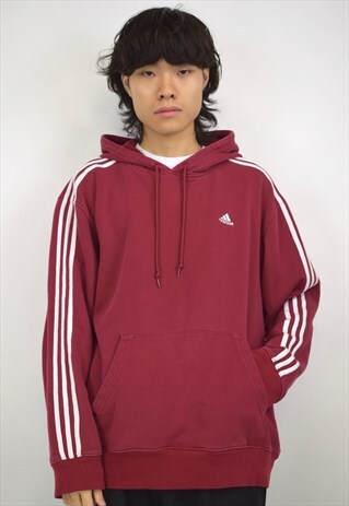 VINTAGE 90S ADIDAS MAROON HOODIE