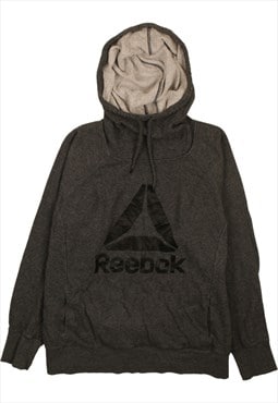 Vintage 90's Reebok Hoodie Pullover Spellout Grey XLarge