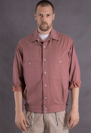 VINTAGE 90S INDIAN RED WORK / CHORE UTILITY JACKET