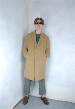 Vintage 90's tailored glam trench coat jacket in light brown