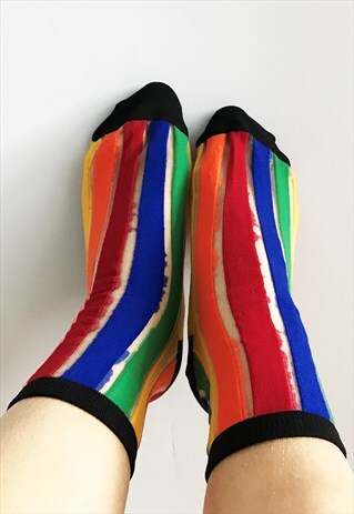 RAINBOW STRIPY SHEER SOCKS