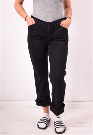DICKIES WOMENS VINTAGE TROUSERS W30 L31 BLACK 90S