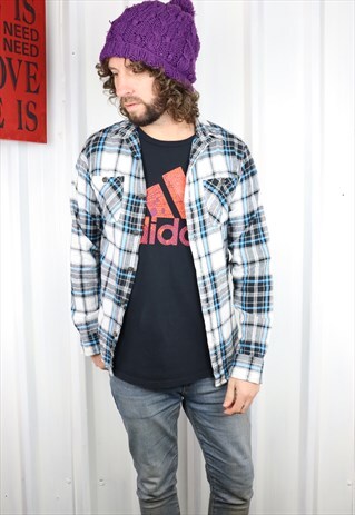 VINTAGE CHECK FLANNEL OVERSIZED GRUNGE INDI WINTER SHIRT