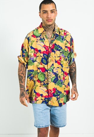 VINTAGE 80S HAWAIIAN SHORT SLEEVE SHIRT / S5115