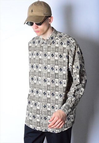 VINTAGE 90S BEIGE AZTEC LONG SLEEVE SHIRT