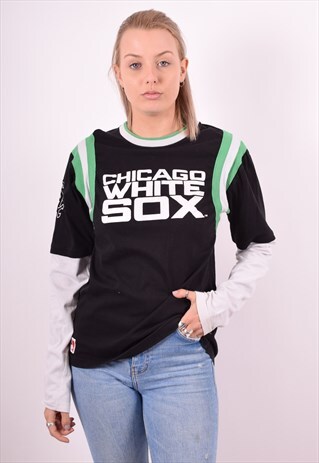 WOMENS VINTAGE CHICAGO WHITE SOX SWEATSHIRT JUMPER MEDIUM B