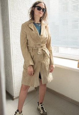 Vintage 80's Beige Suede Coat