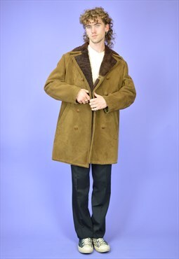  Vintage brown suede classic 80's coat