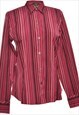 Vintage Pink & Purple Striped Eddie Bauer Long-Sleeve Shirt 