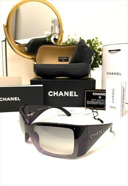 Chanel CC 6012 Wrap Around Visor Oversized Sunglasses. 