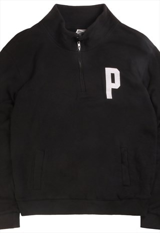 Pink  Quarter Zip P Sweatshirt Small Black