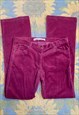 VINTAGE 90's Pink Cord Flared Trousers - S/M