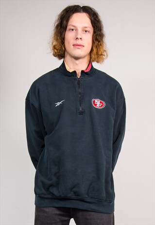 90'S VTG SAN FRANCISCO 49ERS REEBOK QUARTER ZIP SWEATSHIRT