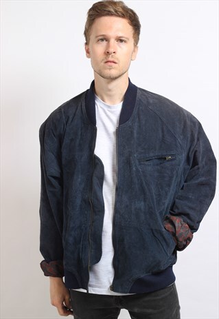 VINTAGE SUEDE OVERSIZED BOMBER JACKET