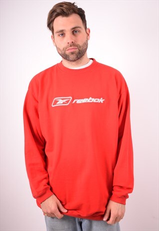 REEBOK MENS VINTAGE SWEATSHIRT JUMPER XL RED 90S