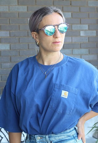 VINTAGE Y2K CARHARTT DENIM BLUE OVERSIZED T SHIRT