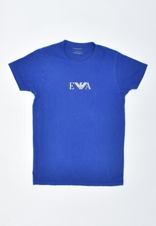 VINTAGE 90'S ARMANI T-SHIRT TOP BLUE