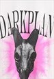 ANIMAL SKULL T-SHIRT DARK PLAN TEE RETRO GOTHIC TOP IN WHITE