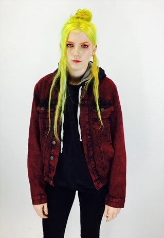 VINTAGE 80S RED DENIM JACKET