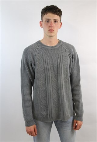 VINTAGE ARMANI GREY KNIT JUMPER