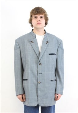ALPEN MODEN Trachten Wool Blazer Suit Plaid Check Sport Coat