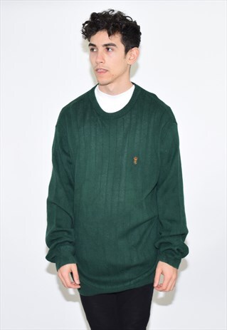 VINTAGE 90S GREEN CHAPS RALPH LAUREN KNIT SWEATER